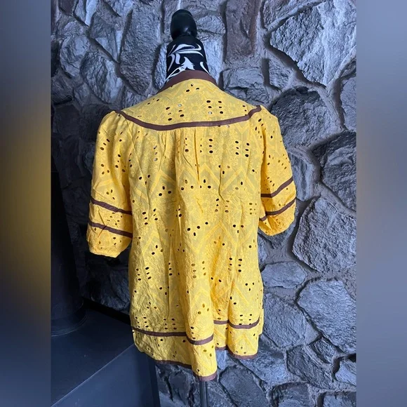 NWT Falechay Short Sleeve Blouse L - Picture 5 of 6